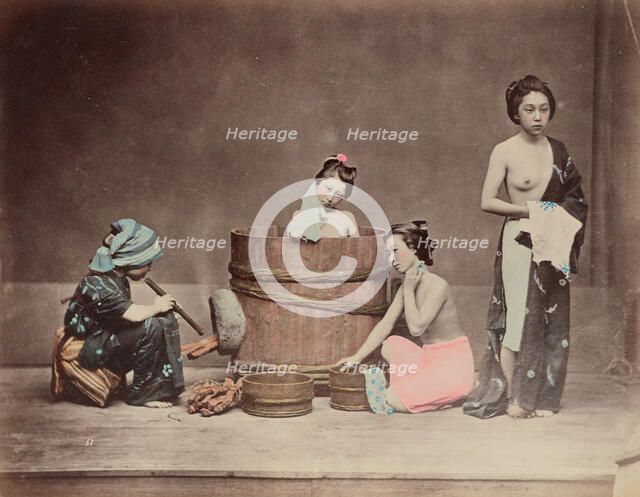 Home Bathing, 1870s-1890s. Creator:  Yamamoto.