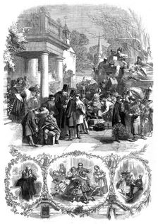 Home for the Christmas holidays - drawn by A. Hunt, 1860. Creator: Murden