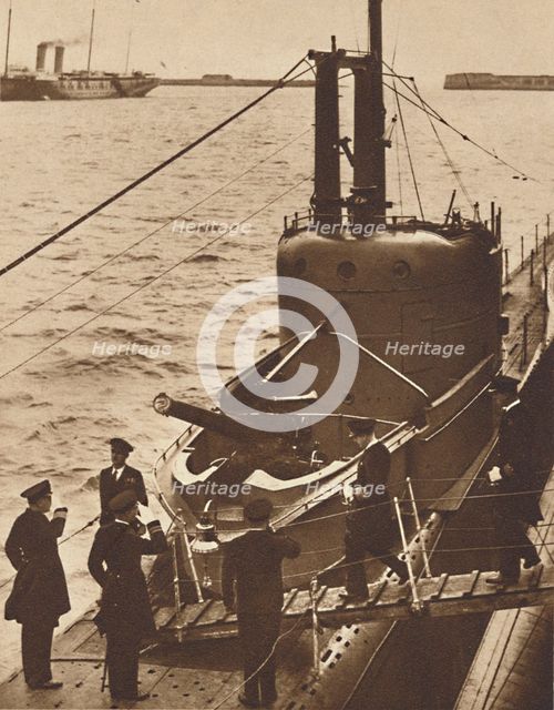 'Home Fleet Visit' - King Edward boards submarine Narwhal, 1936 (1937). Artist: Unknown.