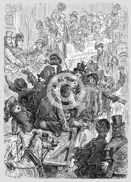 'Home from Hampton Court Races', 1872.  Creator: Gustave Doré.