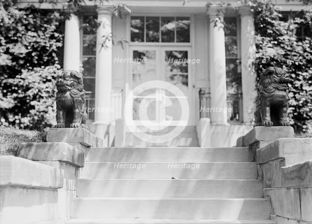 Home of William Jennings Bryan, Chinese Figures At His Door, 1914. Creator: Harris & Ewing.