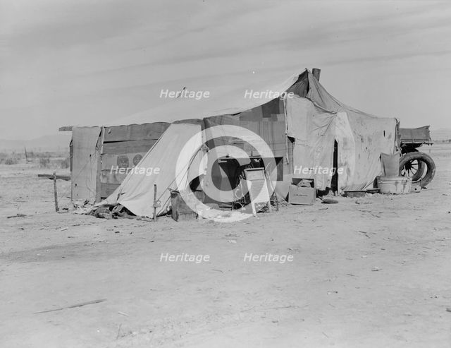 Home of a dust bowl refugee in California, Imperial County, California, 1937. Creator: Dorothea Lange.