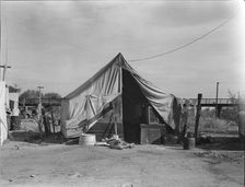 Home of a family of native Californians, migratory workers, Near Porterville, California, 1936. Creator: Dorothea Lange