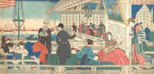 Home of Foreign Merchants in Yokohama, 9th month, 1861. Creator: Sadahide Utagawa