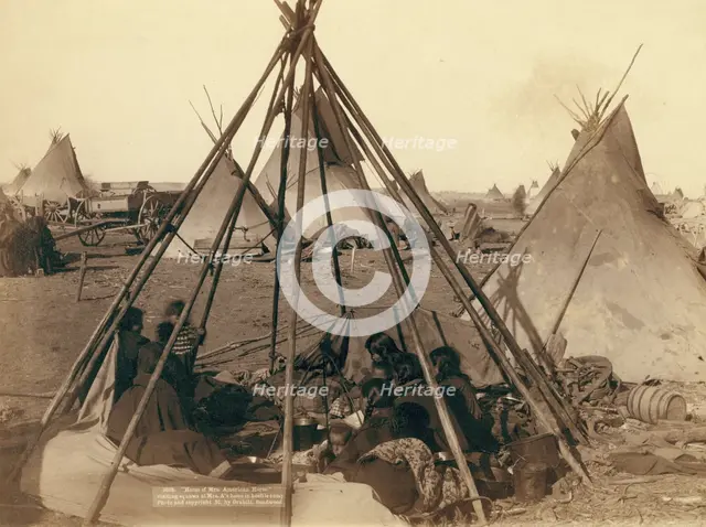 Home of Mrs American Horse Visiting squaws at Mrs A's home in hostile camp, 1891. Creator: John C. H. Grabill.