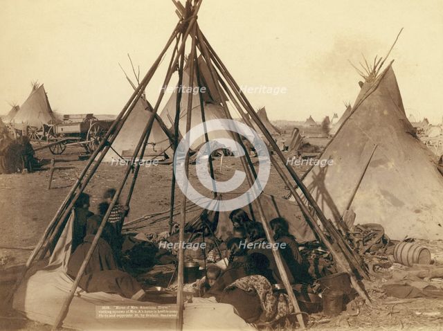 Home of Mrs American Horse Visiting squaws at Mrs A's home in hostile camp, 1891. Creator: John C. H. Grabill.