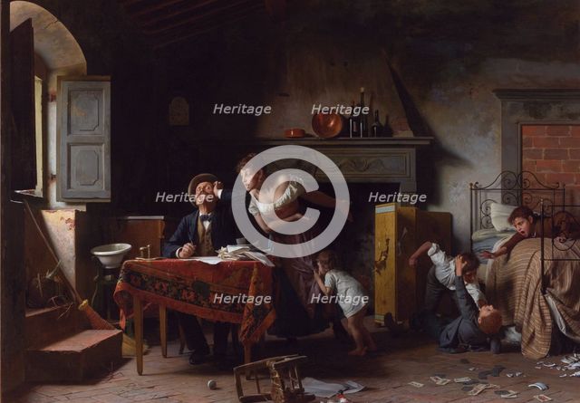 Home, Sweet Home. Artist: Saltini, Pietro (1839-1908)