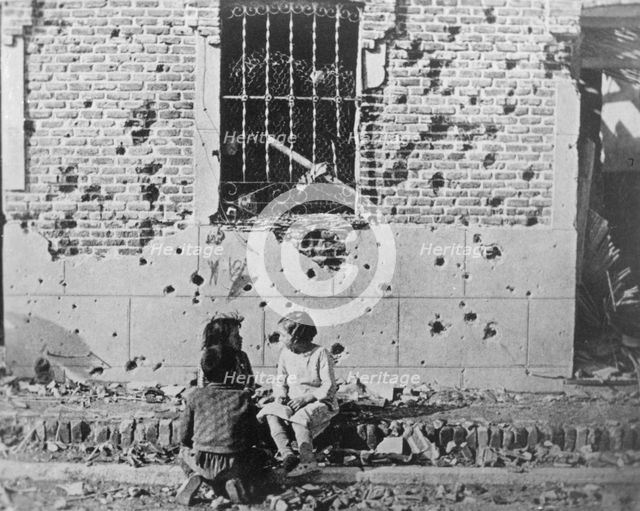 Homeless children, Barcelona, Catalonia, Spain, Spanish Civil War, c1936-c1939. Artist: Unknown