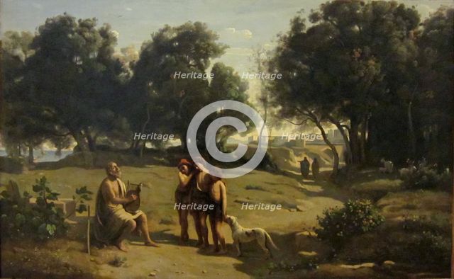 Homer and the Shepherds. Artist: Corot, Jean-Baptiste Camille (1796-1875)