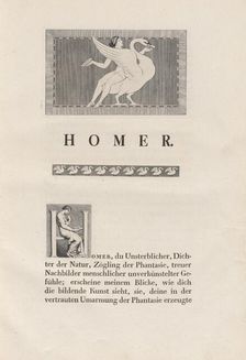 Homer Nach Antiken Gezeichnet, 1801. Creators: Johann Heinrich Wilhelm Tischbein, Homer, Christian Gottlob Heyne