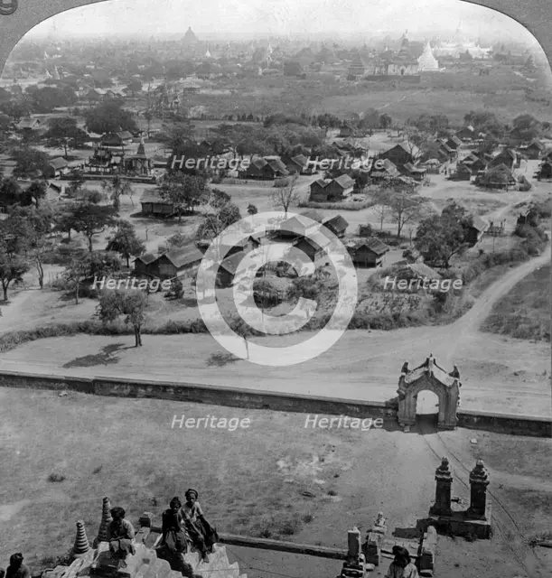 Homes of the people, from the roof of the old Guadapalin Pagoda, Pagan, Burma, c1900s(?)Artist: Underwood & Underwood