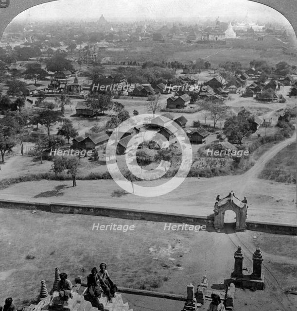 Homes of the people, from the roof of the old Guadapalin Pagoda, Pagan, Burma, c1900s(?)Artist: Underwood & Underwood
