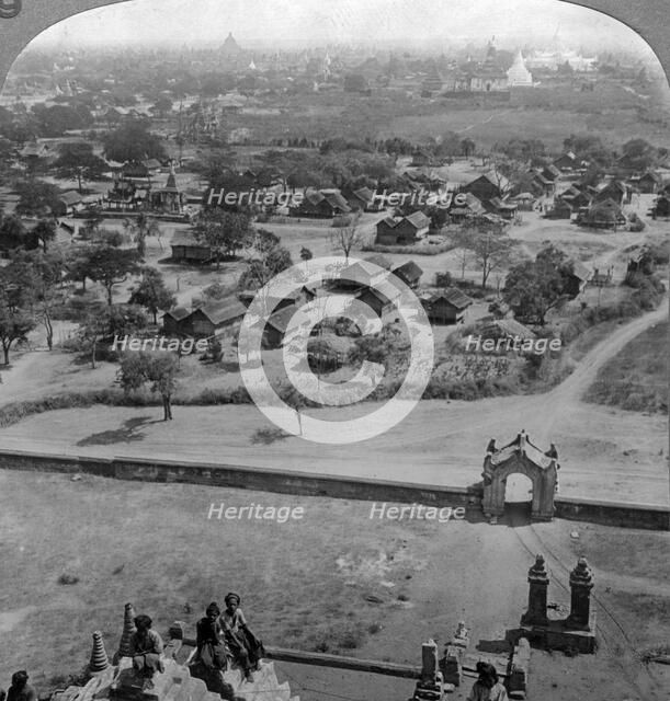 Homes of the people, from the roof of the old Guadapalin Pagoda, Pagan, Burma, c1900s(?)Artist: Underwood & Underwood