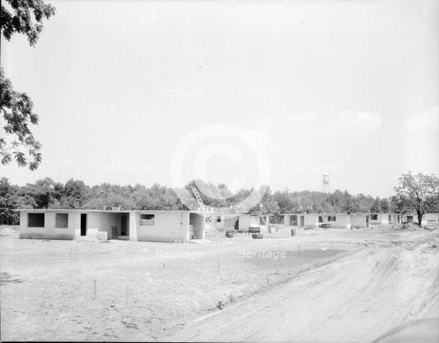 Homes under construction, Hightstown, New Jersey, 1936. Creator: Dorothea Lange.