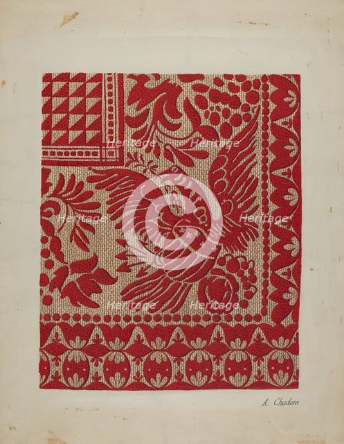 Homespun Coverlet, c. 1937. Creator: Alexander Chudom.