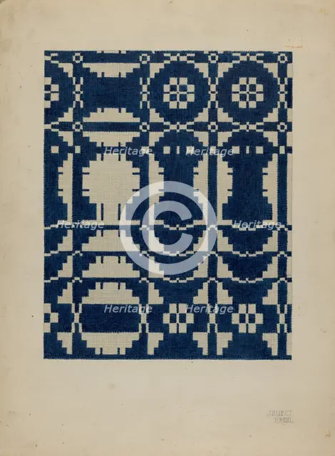 Homespun Bedspread, 1935/1942. Creator: Julie C Brush.