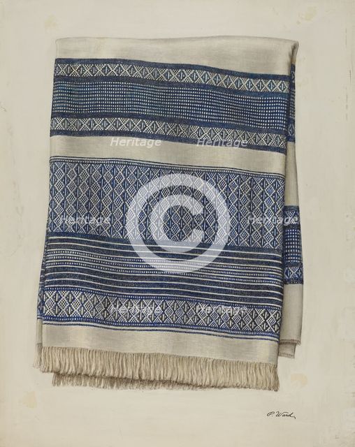 Homespun Tablecloth, 1935/1942. Creator: Paul Ward.