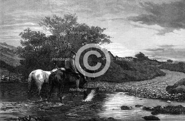 "Homewards", by Peter Graham, in the exhibition of the Royal Academy, 1872. Creator: Unknown.