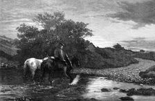 "Homewards", by Peter Graham, in the exhibition of the Royal Academy, 1872. Creator: Unknown