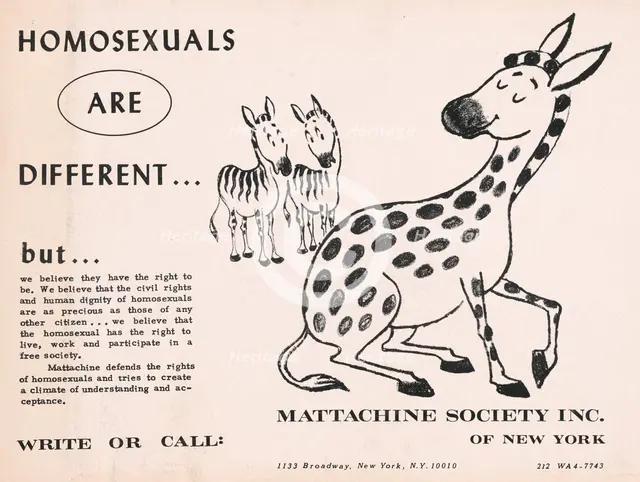Homosexuals are Different, c1960 - 1969. Creator: Mattachine Society.