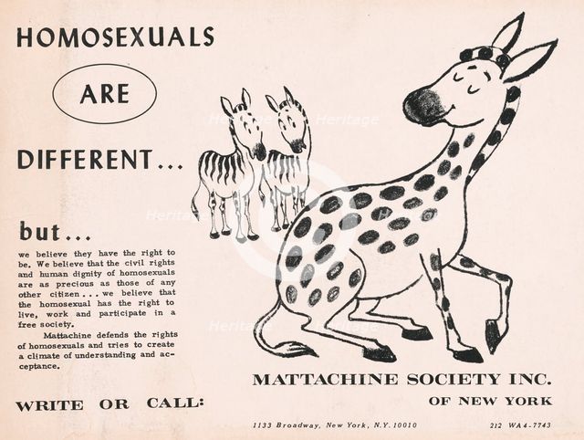 Homosexuals are Different, c1960 - 1969. Creator: Mattachine Society.
