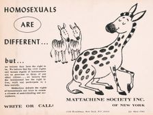 Homosexuals are Different, c1960 - 1969. Creator: Mattachine Society