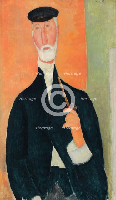 Homme à la pipe (Le Notaire de Nice), 1918-1919. Creator: Amadeo Modigliani.