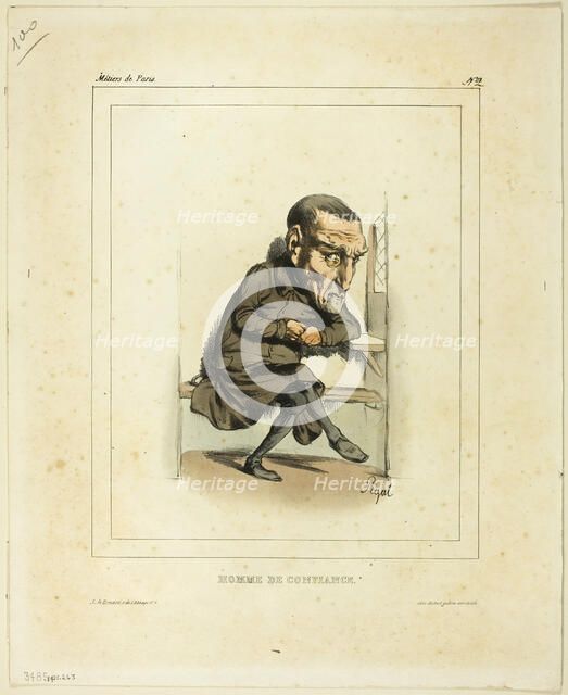 'Homme de Confiance', 19th century. Creators: Edme Jean Pigal, Bénard, Imprimerie d'Aubert et Cie.