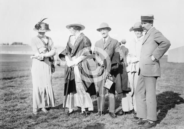 Hon. Mrs. Barrett, Lady Wimborne, Duke of Penaranda, John Traill and wife, between c1910 and c1915. Creator: Bain News Service.