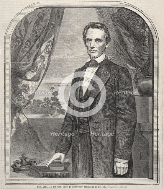Hon. Abraham Lincoln, Born in Kentucky, February 12, 1809, 1860. Creator: Winslow Homer (American, 1836-1910).