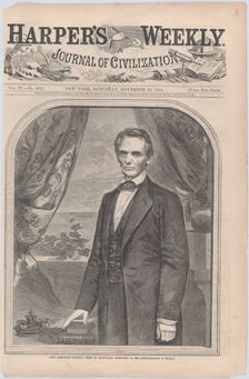 Hon. Abraham Lincoln, born in Kentucky, February 12, 1809 (Harper's Weekly, V..., November 10, 1860. Creator: Unknown