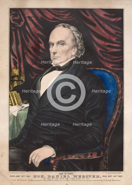 Hon. Daniel Webster, Aged 70 Years. Creator: James Merritt Ives (American, 1824-1895), and ; Nathaniel Currier (American, 1813-1888).
