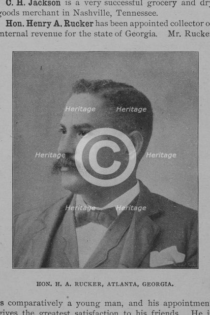 Hon. H.A. Rucker, Atlanta, Georgia, 1902. Creator: Unknown.