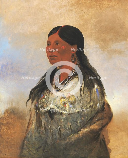 Hón-je-a-pút-o, Wife of Bear-catcher, 1832. Creator: George Catlin.