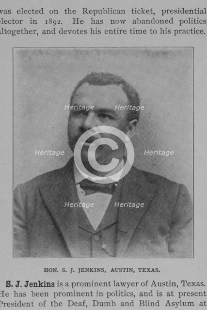 Hon. S.J. Jenkins, Austin, Texas, 1902. Creator: Unknown.