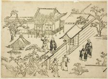 Honbo, from the series "Scenes of Flower-viewing at Ueno (Ueno hanami no tei)", c. 1681/84. Creator: Hishikawa Moronobu