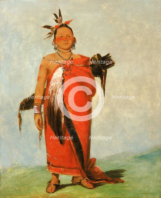 Hongs-káy-dee, Great Chief, Son of The Smoke, 1832. Creator: George Catlin.