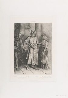 Honest Iago, my Desdemona must I leave to thee: plate 4 from Othell..., etched 1844, reprinted 1900. Creator: Theodore Chasseriau