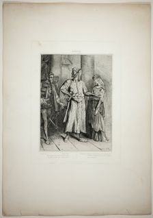 Honest Iago, my Desdemona must I leave to thee, plate four from Othello, 1844. Creator: Theodore Chasseriau