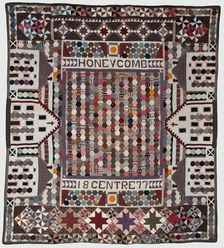 Honeycomb Centre Quilt, Michigan, 1877. Creator: Unknown