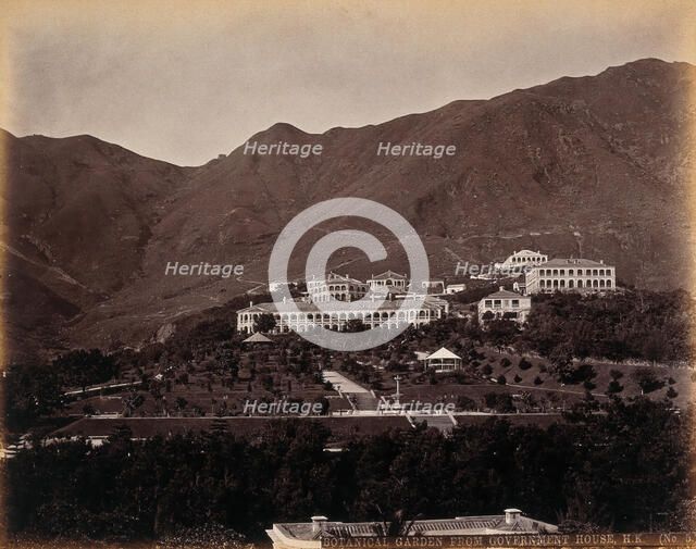 Hong Kong: Botanical Gardens and Albany, looking south from Government House, c1873. Creator: William Pryor Floyd.