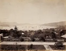 Hong Kong: Public Gardens and harbour viewed from the Albany, c1873. Creator: William Pryor Floyd