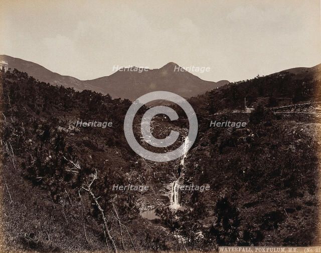 Hong Kong: the waterfall at Pokfulum, c1873. Creator: William Pryor Floyd.
