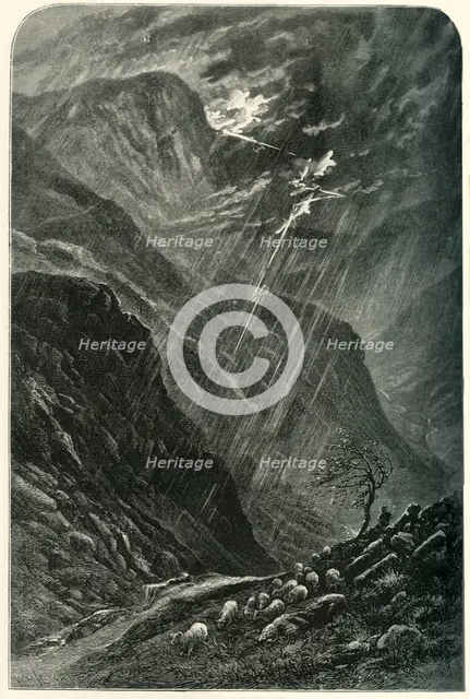 'Honister Crag and Pass', c1870.