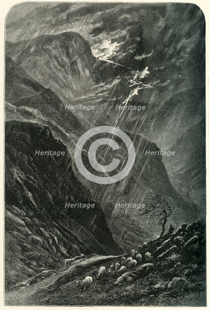 'Honister Crag and Pass', c1870.