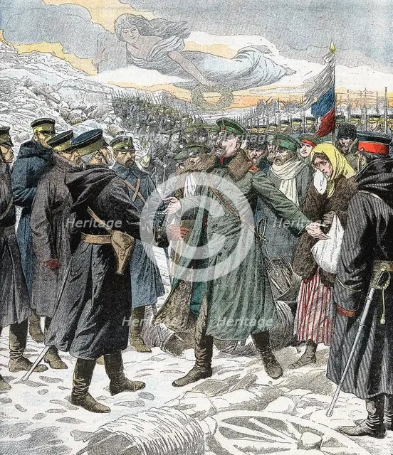 'Honorable surrender', Port Arthur, Russo-Japanese War, 1904-5. Artist: Unknown