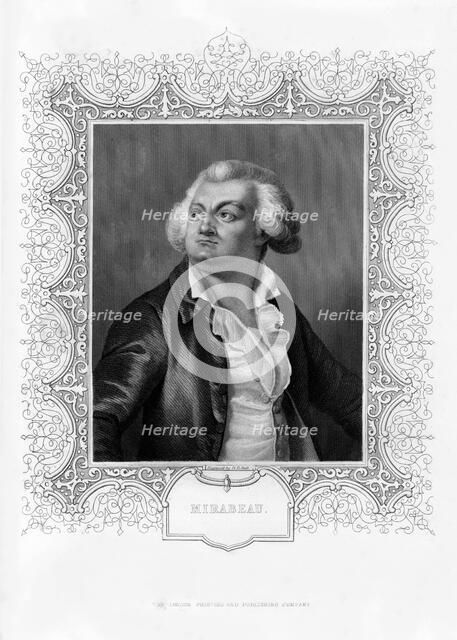 Honore-Gabriel de Riqueti, comte de Mirabeau, French writer, orator and statesman, 19th century. Creator: HB Hall.