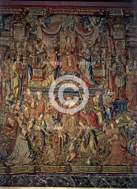 'Honours'. 'Prudence', central detail of the tapestry # 2 representing the cart of Prudence manu…