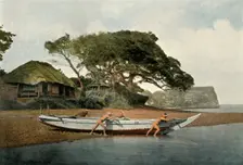 Honmoku, Village de Pecheurs Pres Yokohama (Honmoku Fishing Village near Yokohama), 1900. Creator: Unknown