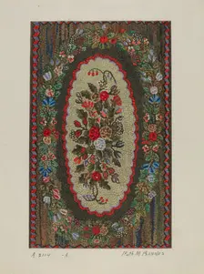 Hooked Rug, 1935/1942. Creator: Ruth M. Barnes
